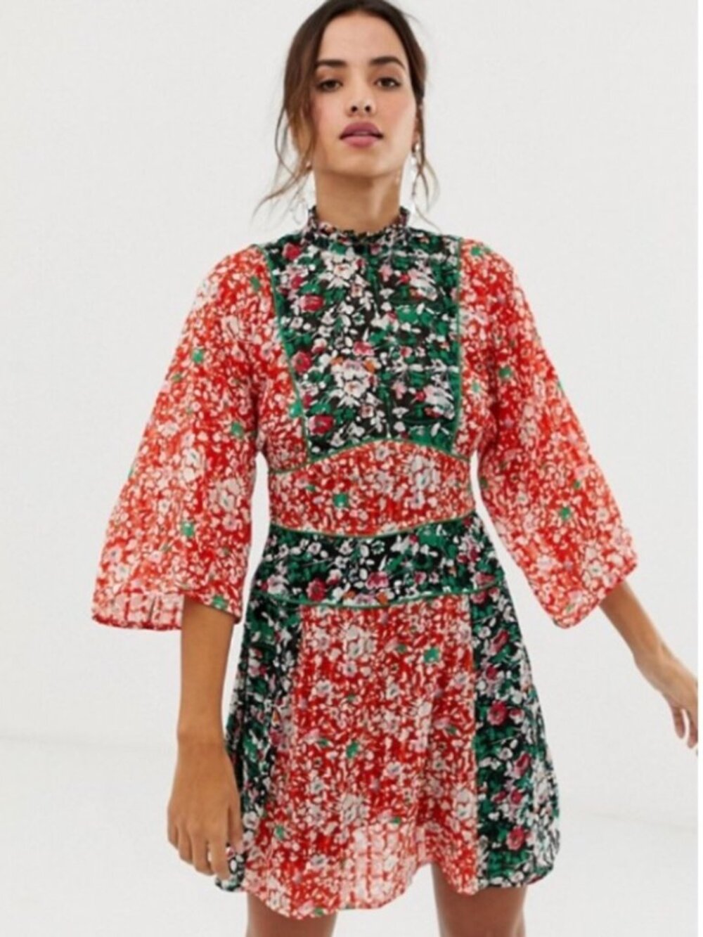 ASOS DESIGN Mixed Print Dress Size 8